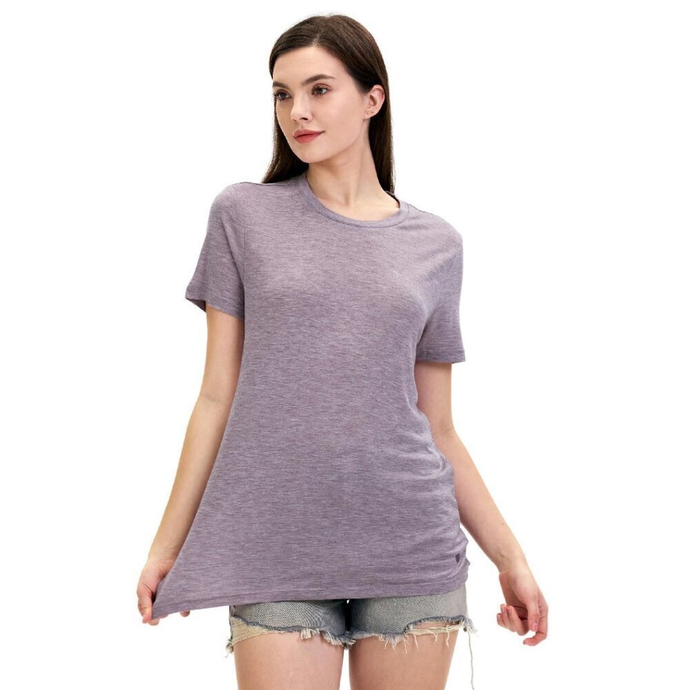 Merino Wool Tencel Base Layer Tee Lightweight Wicking Hiking Activewear